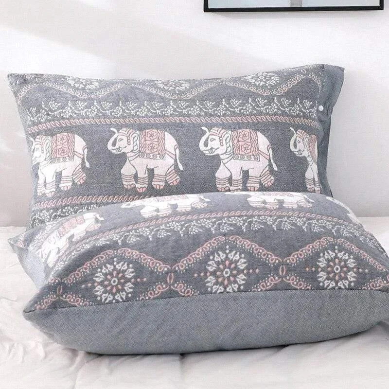 Elephants Pattern Pillow Cover - Glova