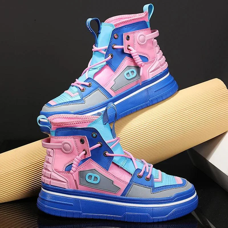 Elias Colorblock Patchwork High Top Sneakers - Glova