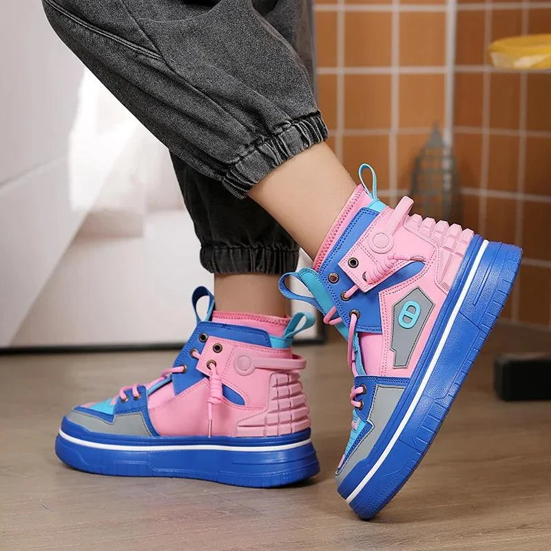 Elias Colorblock Patchwork High Top Sneakers - Glova