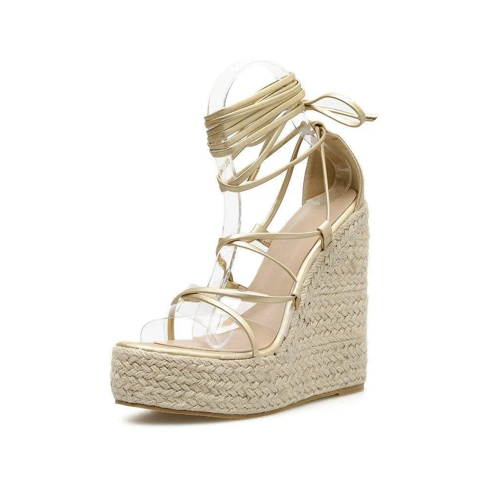 Elisa Lace Up Platform Sandals - Glova