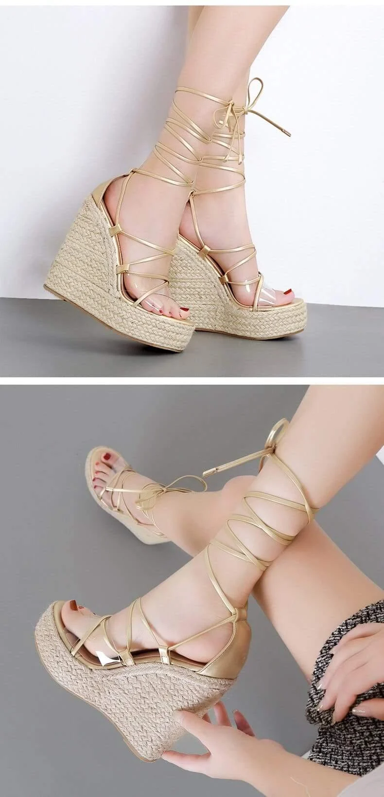 Elisa Lace Up Platform Sandals - Glova