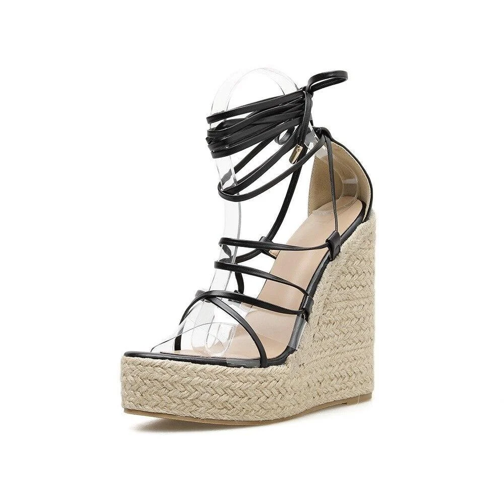 Elisa Lace Up Platform Sandals - Glova