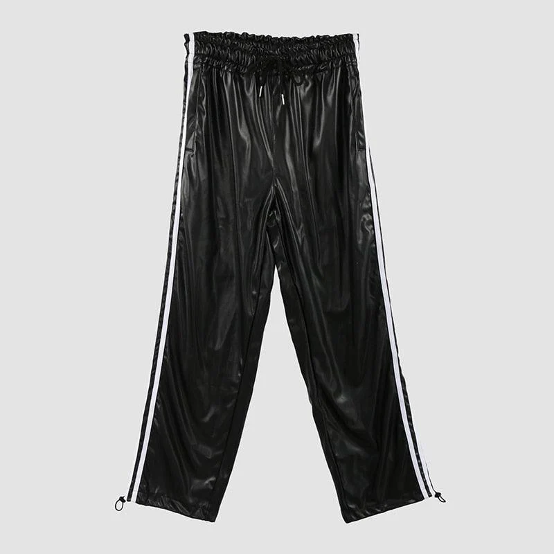 Eliska Faux Leather Track Pants - Glova