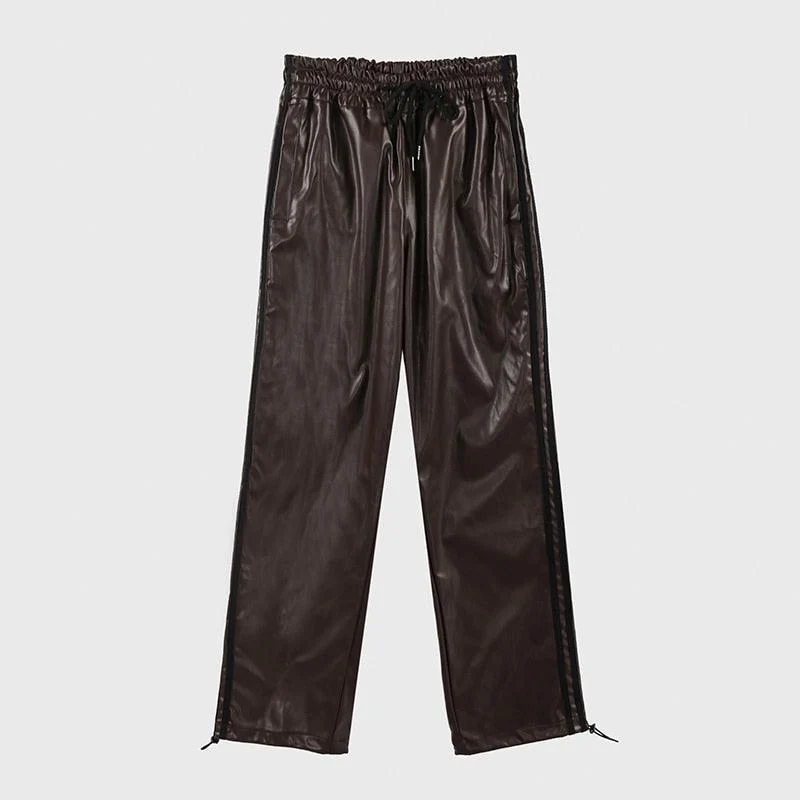 Eliska Faux Leather Track Pants - Glova