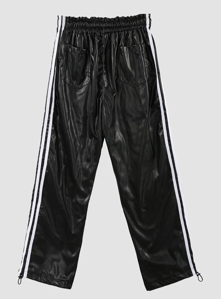 Eliska Faux Leather Track Pants - Glova