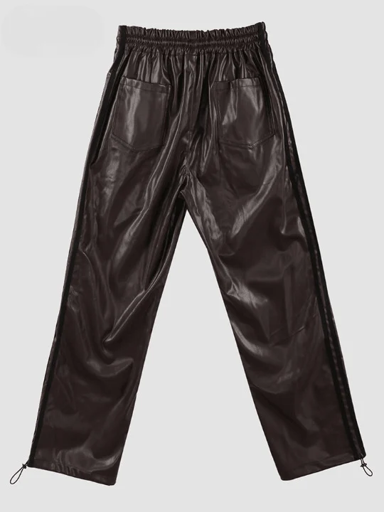 Eliska Faux Leather Track Pants - Glova