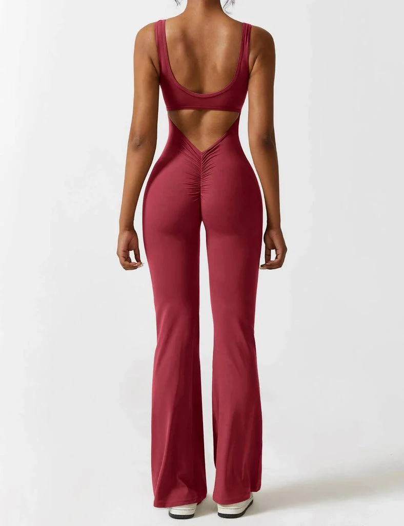 Elodie V-Back Flared Jumpsuit - Glova