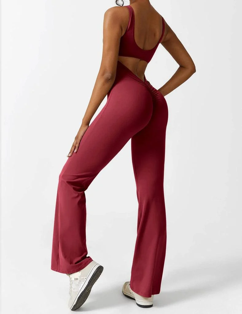 Elodie V-Back Flared Jumpsuit - Glova