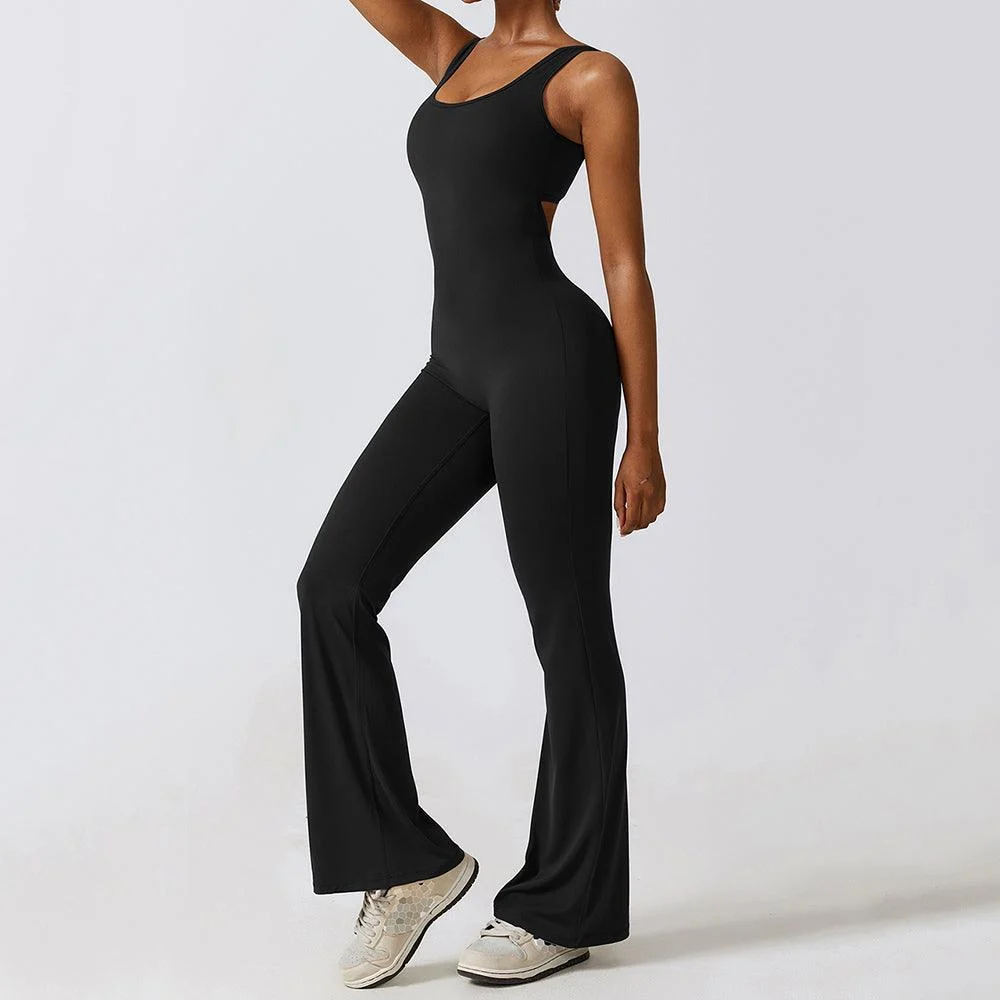 Elodie V-Back Flared Jumpsuit - Glova