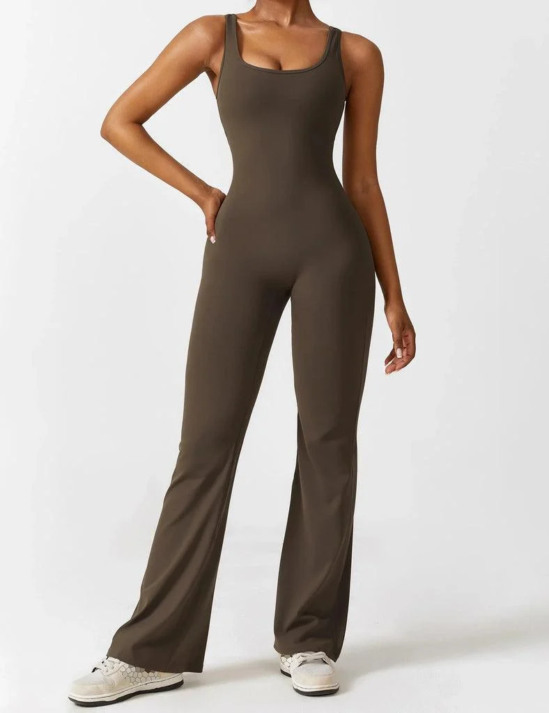 Elodie V-Back Flared Jumpsuit - Glova