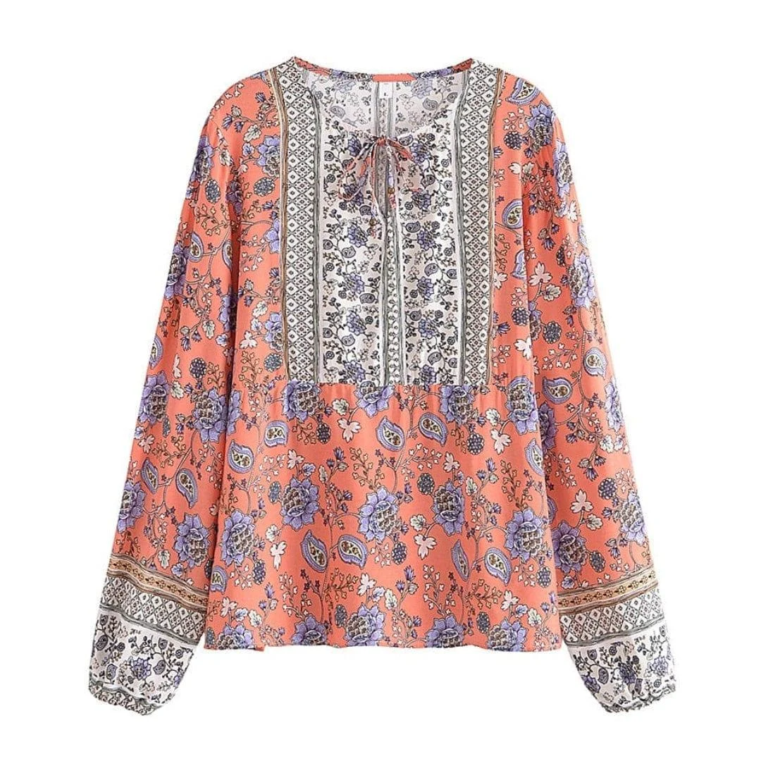 Elora Bohemian Long Sleeve Blouse - Glova