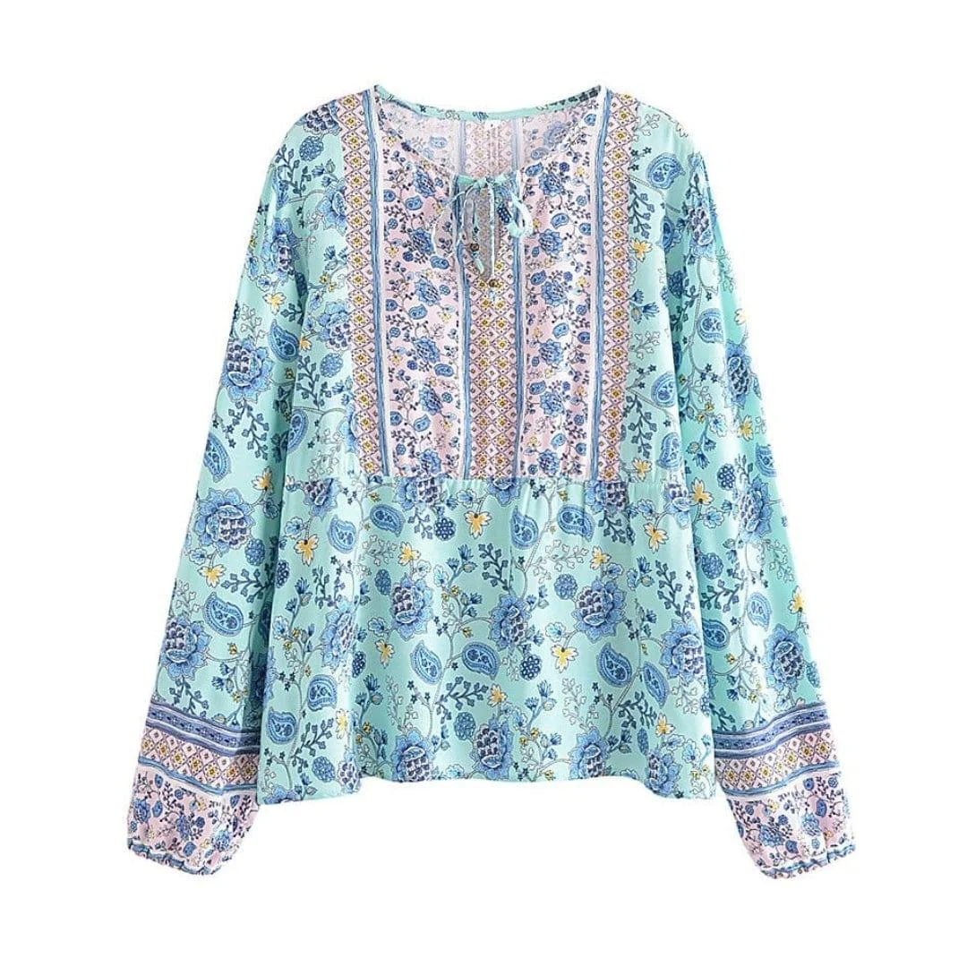 Elora Bohemian Long Sleeve Blouse - Glova