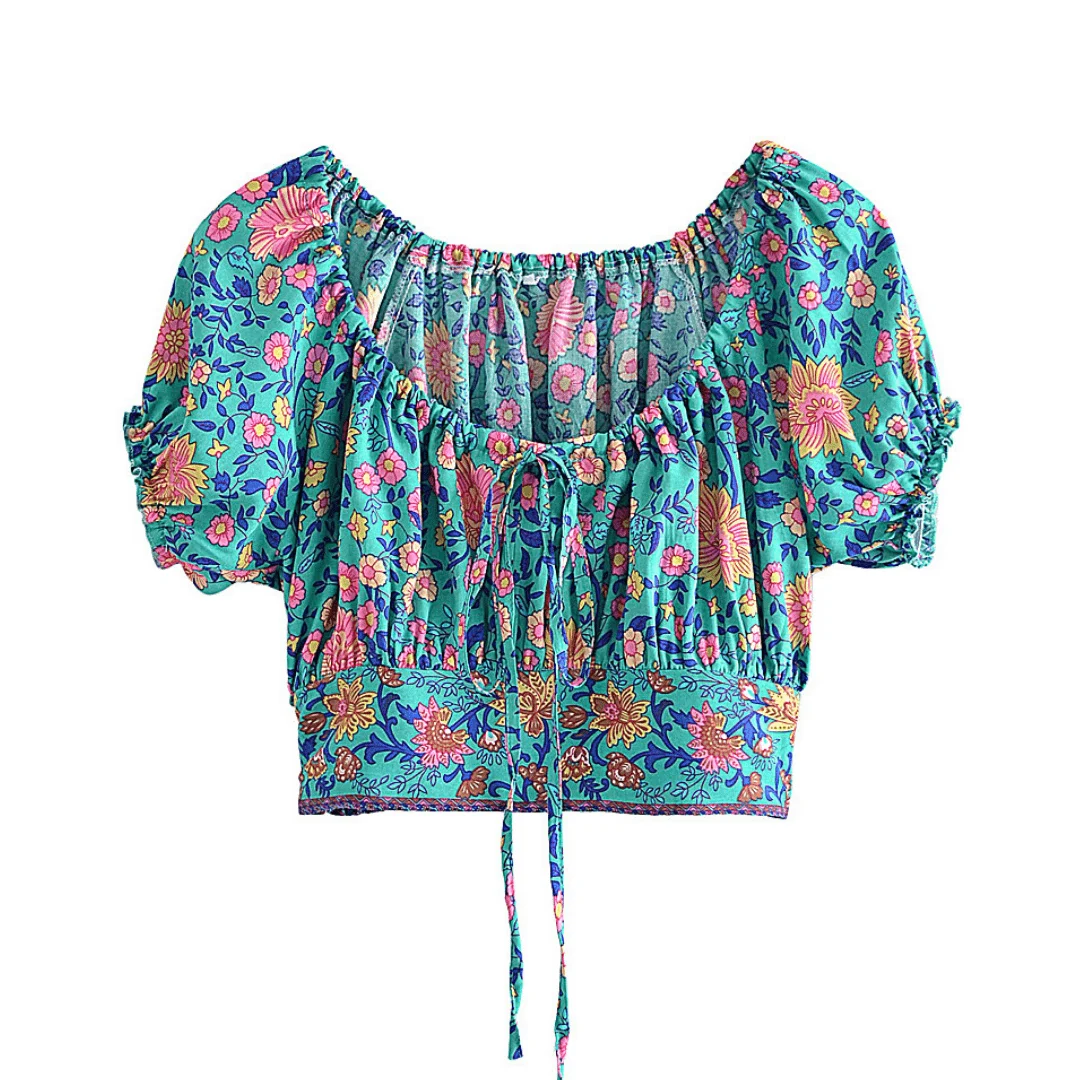 Elowen Boho Crop Blouse - Glova