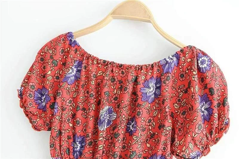 Elowen Boho Crop Blouse - Glova