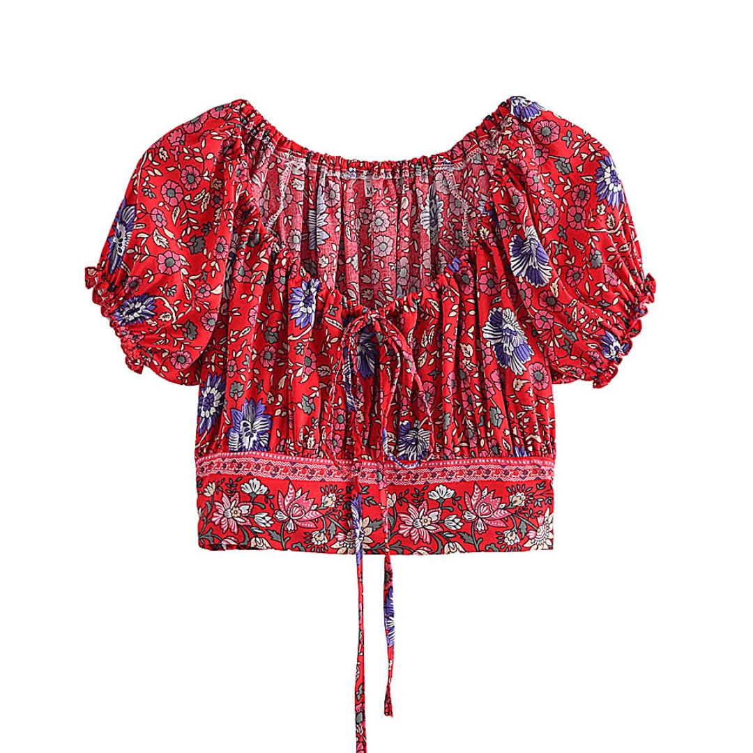 Elowen Boho Crop Blouse - Glova