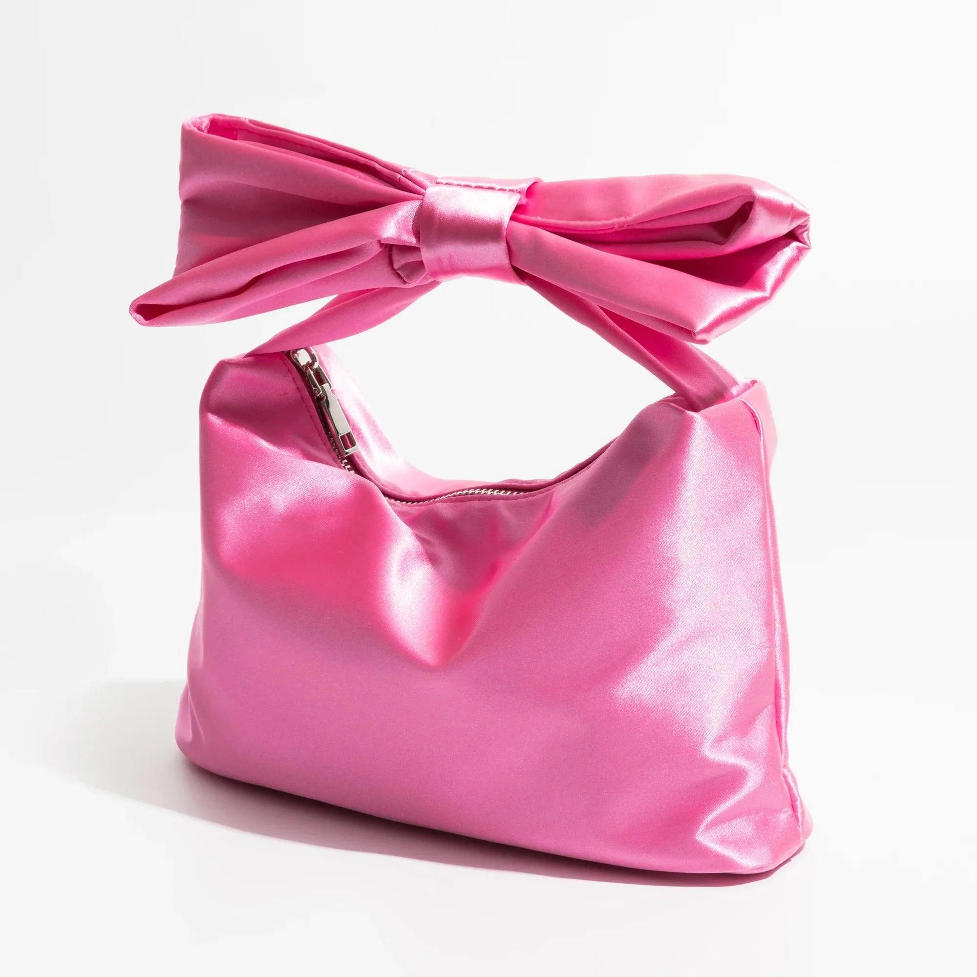 Elyra Bow Handle Satin Clutch Bag - Glova