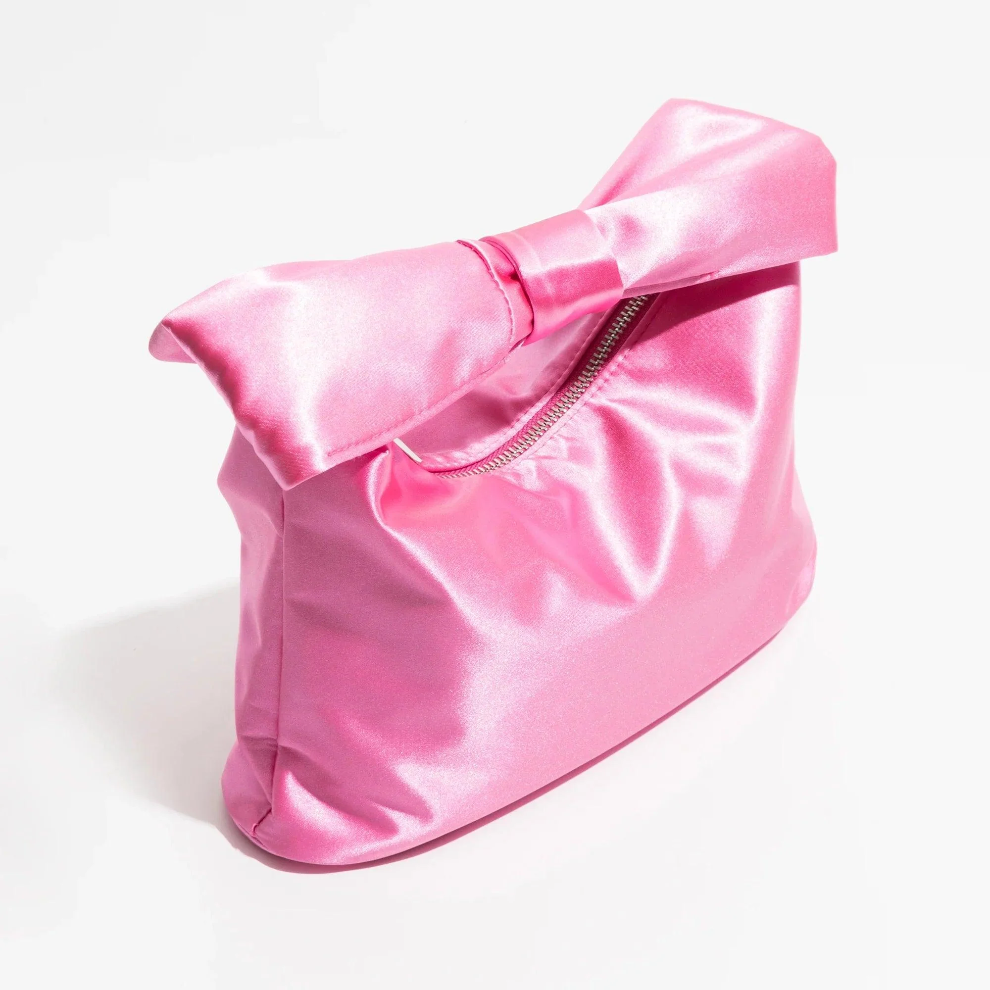 Elyra Bow Handle Satin Clutch Bag - Glova