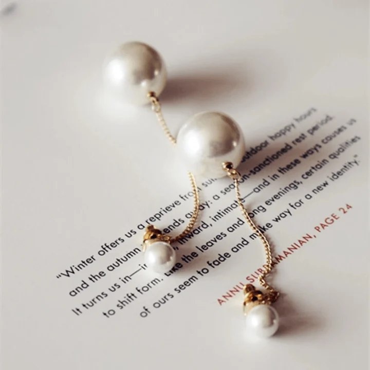 Ember Big Pearl Drop Earrings - Glova