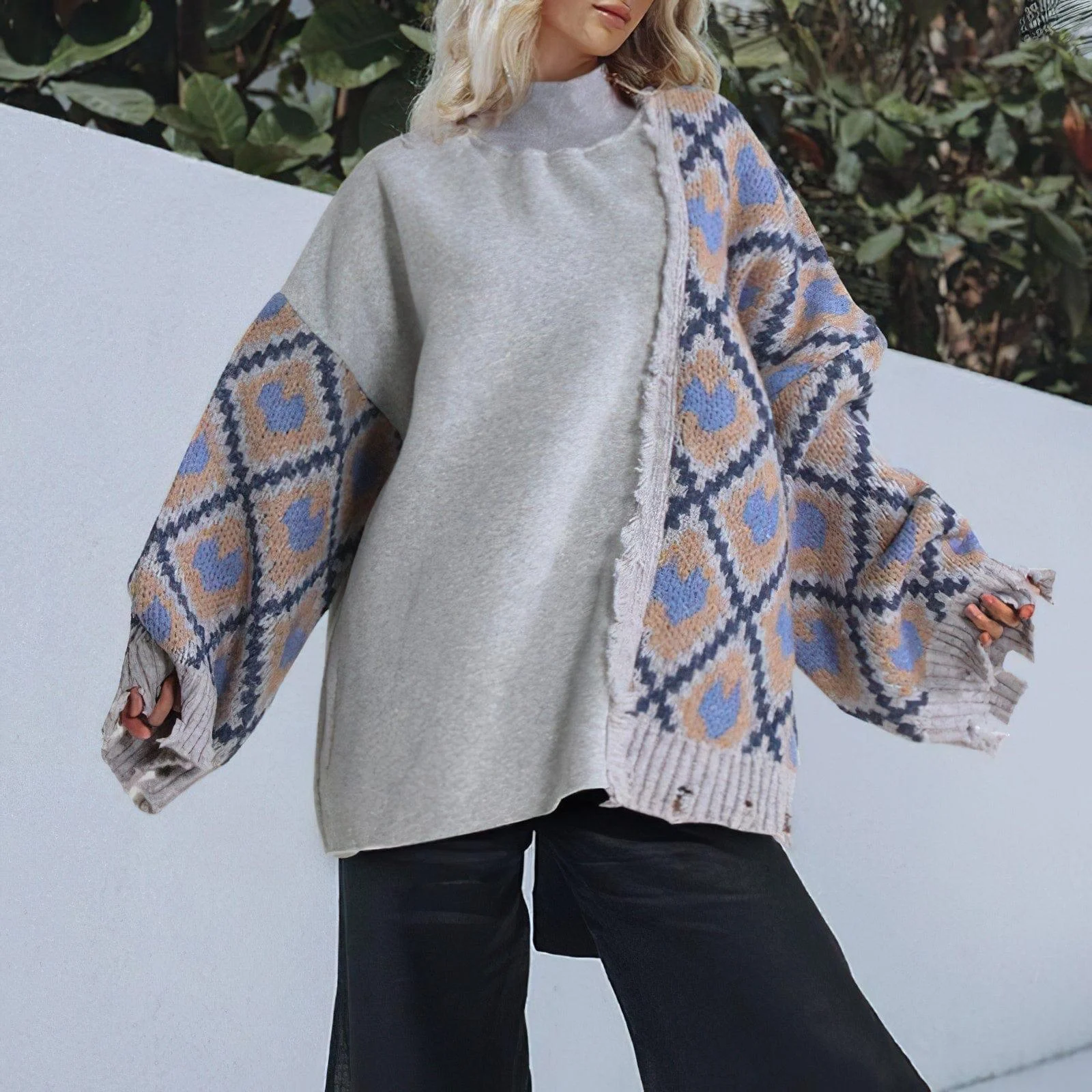 Emberlyn Geometric Pullover Sweater - Glova