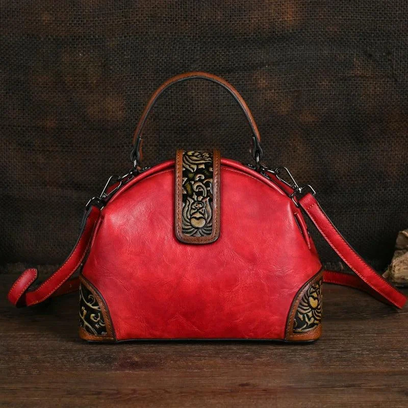 Embossed Leather Multi Color Crossbody Clip Handbag - Glova