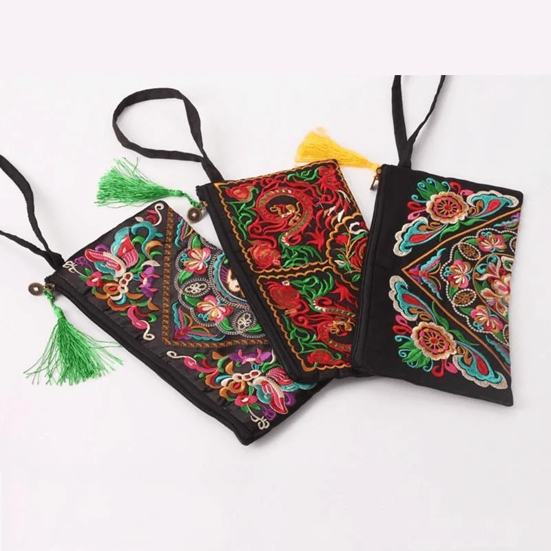 Embroidered Tassel Vintage Wallet - Glova