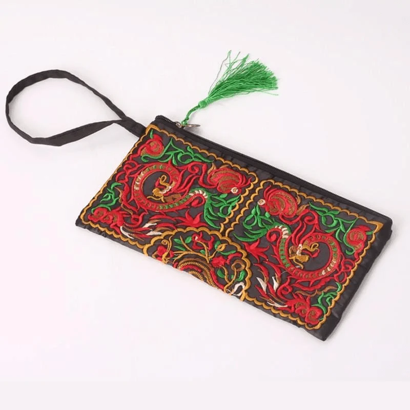 Embroidered Tassel Vintage Wallet - Glova