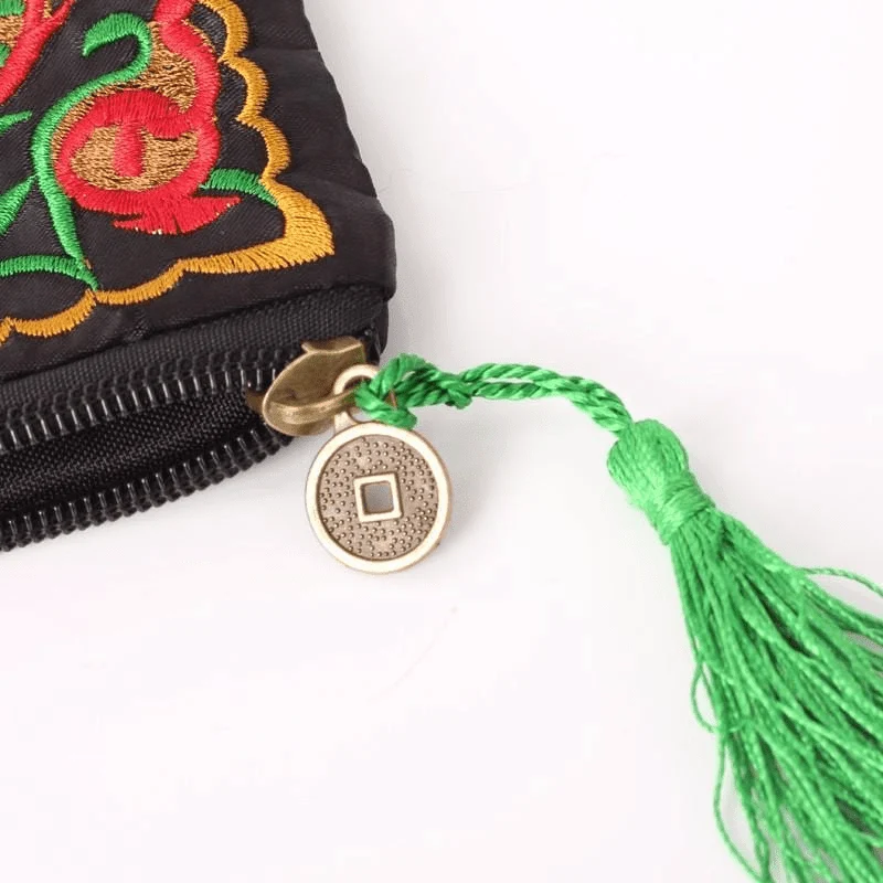 Embroidered Tassel Vintage Wallet - Glova