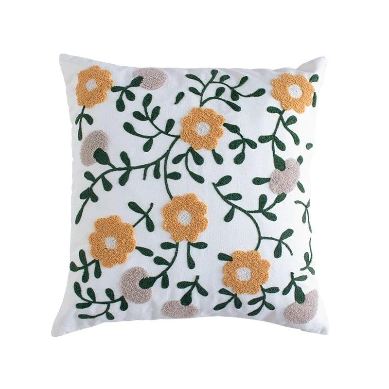 Embroidery Floral Garden Cushion Cover - Glova