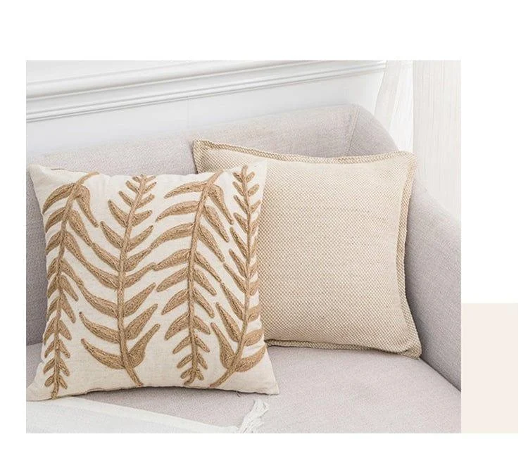 Embroidery Leaves Cushion Covers - Glova