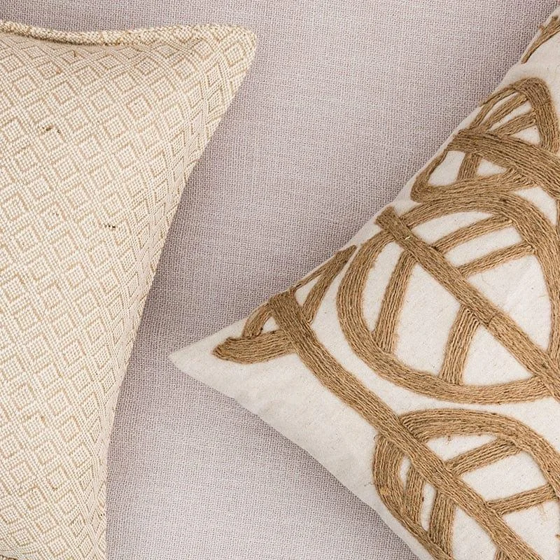 Embroidery Leaves Cushion Covers - Glova