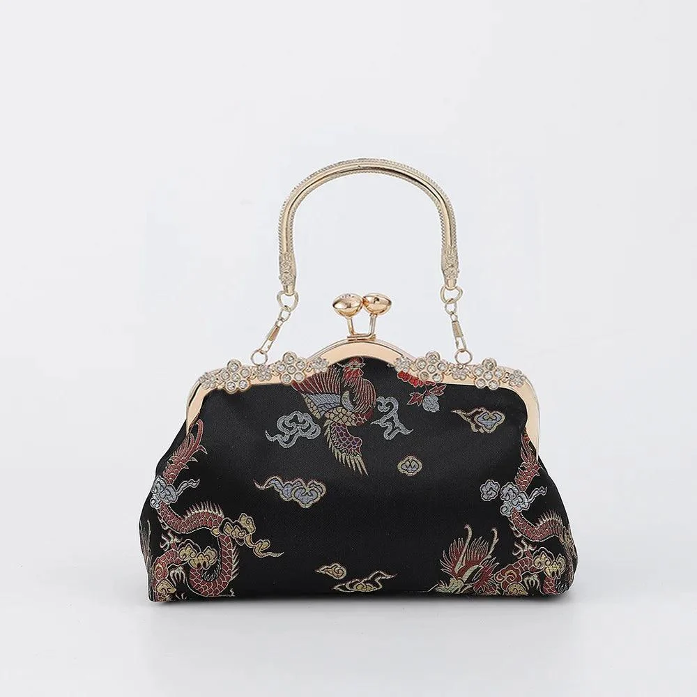 Embroidery Print Clutches Wedding Banquet Women Handbags - Glova