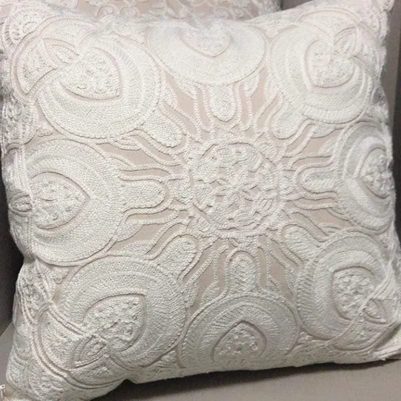 Embroidery Textured Cotton Cushion - Glova