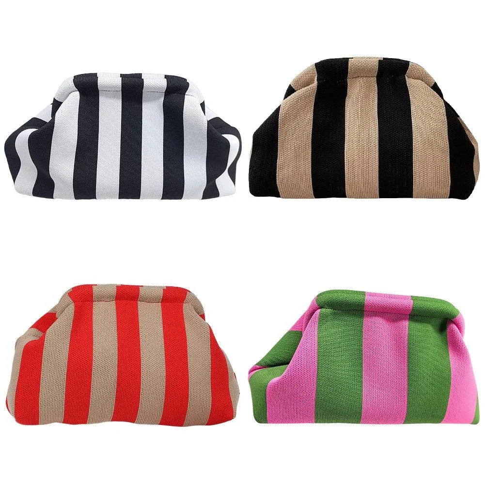 Emela Stripe Knit Day Clutches - Glova