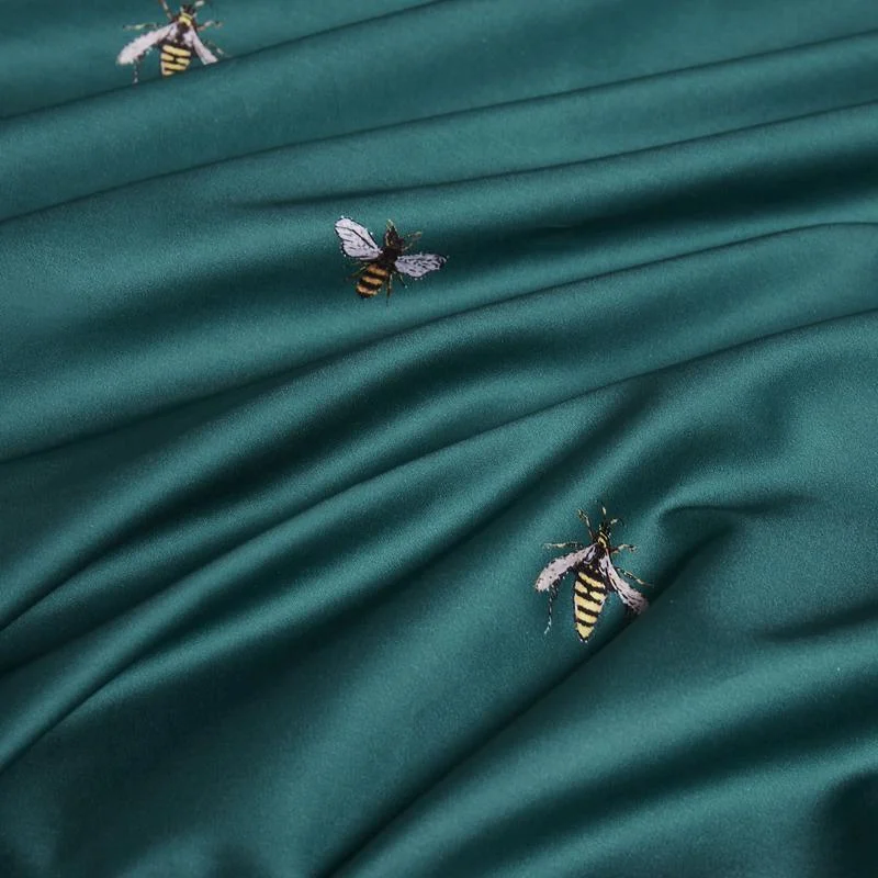 Emerald Bee Duvet Cover Set (Egyptian Cotton) - Glova