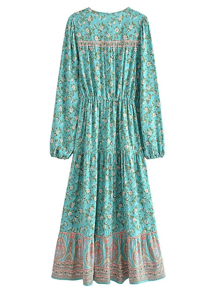 Emerald Blossom Maxi Dress - Glova