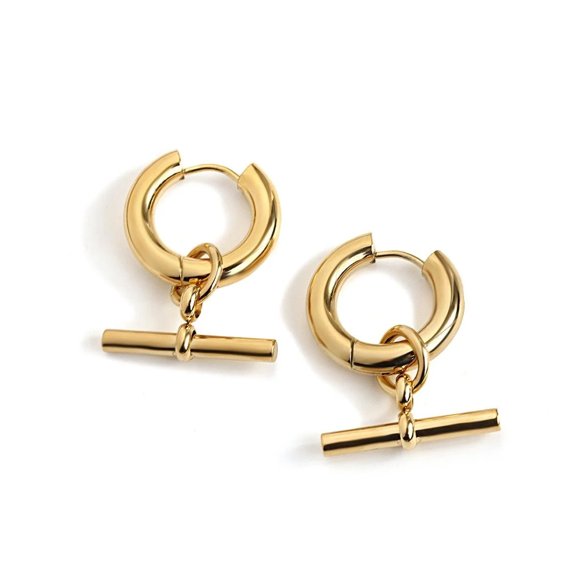 Ensa Circle and Bar Hoop Earrings - Glova