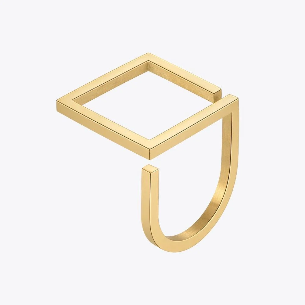 Enya Golden Geometry Gold Rings - 3 Styles - Glova