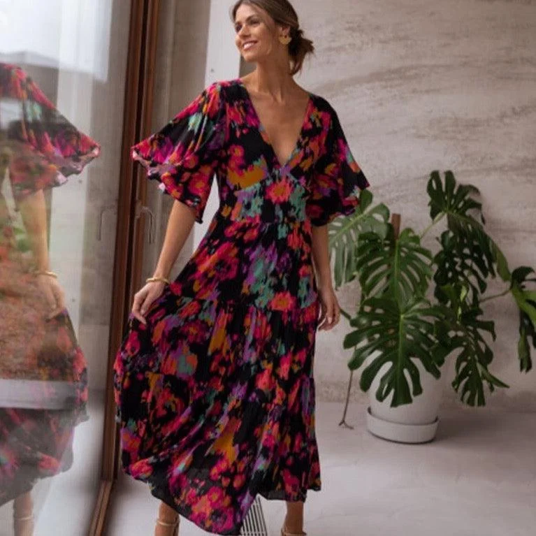 Espa Bold Floral Bohemian Maxi Dress - Glova