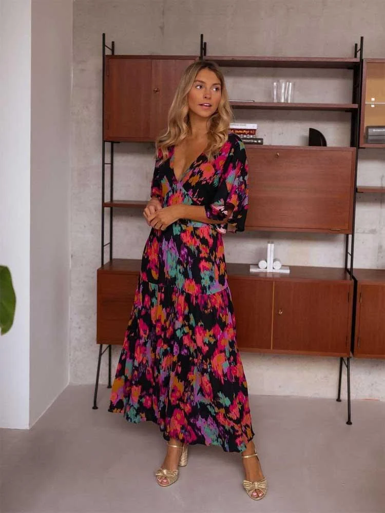 Espa Bold Floral Bohemian Maxi Dress - Glova