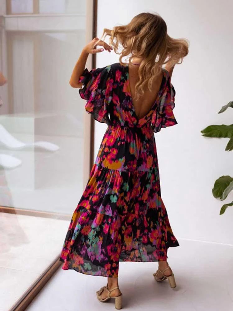 Espa Bold Floral Bohemian Maxi Dress - Glova