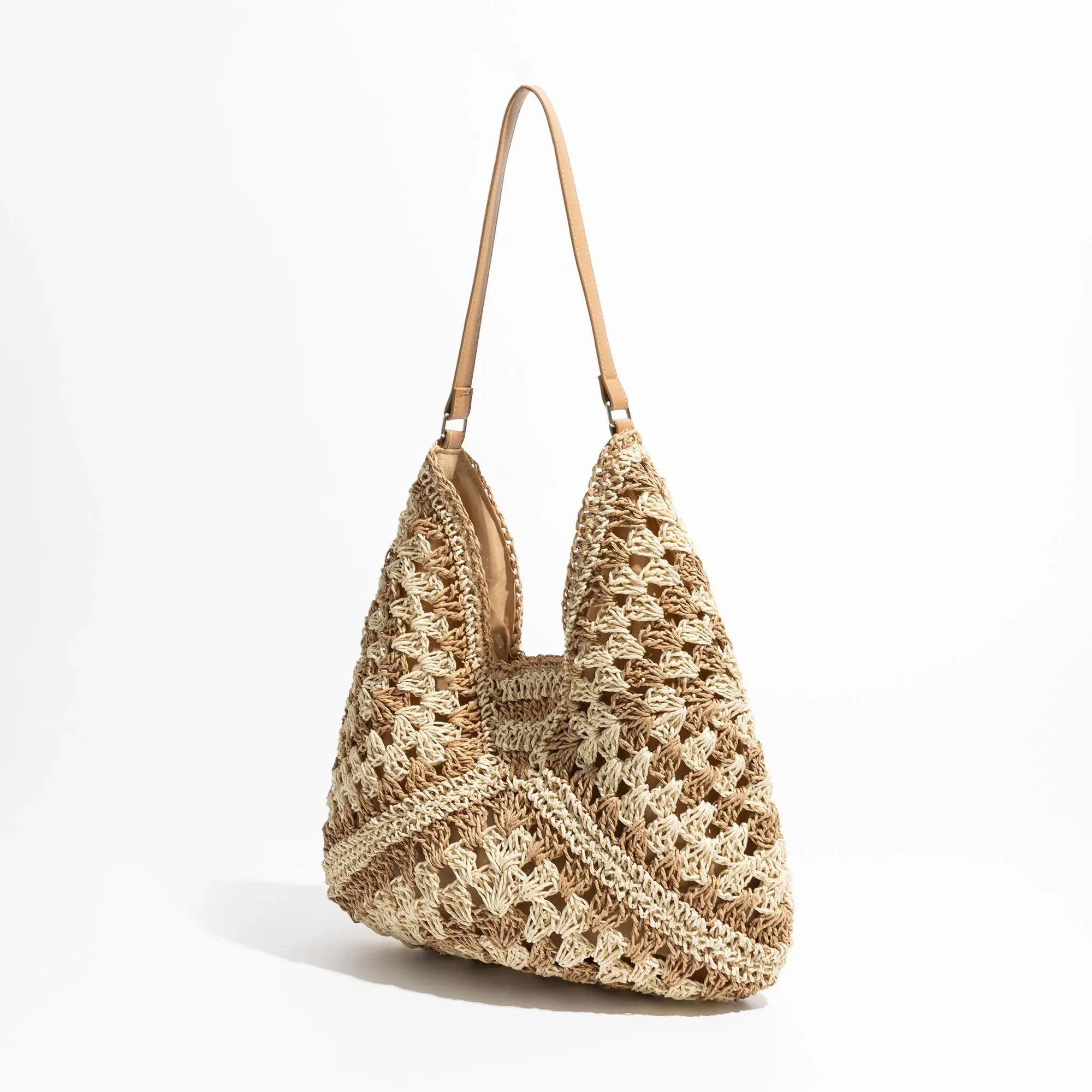 Esperanza Stripe Bohemian  Straw Hobo Bags   - Glova