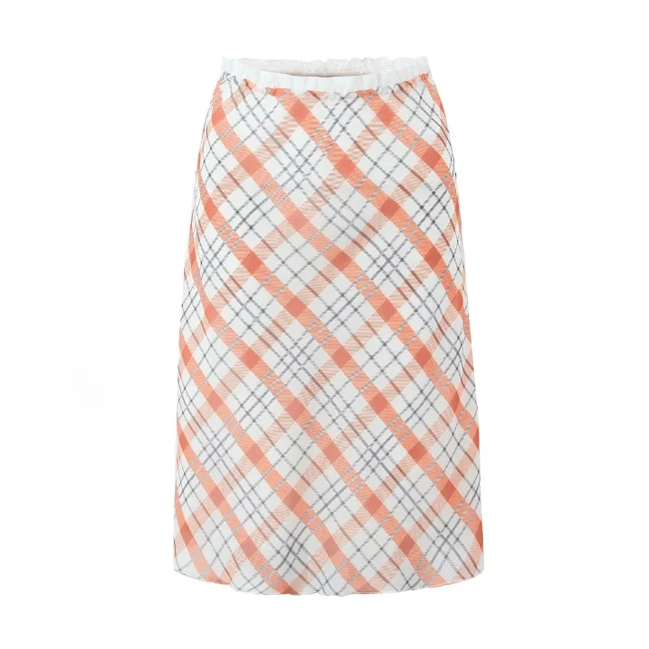 Essi Plaid Print Casual Midi Skirt - Glova