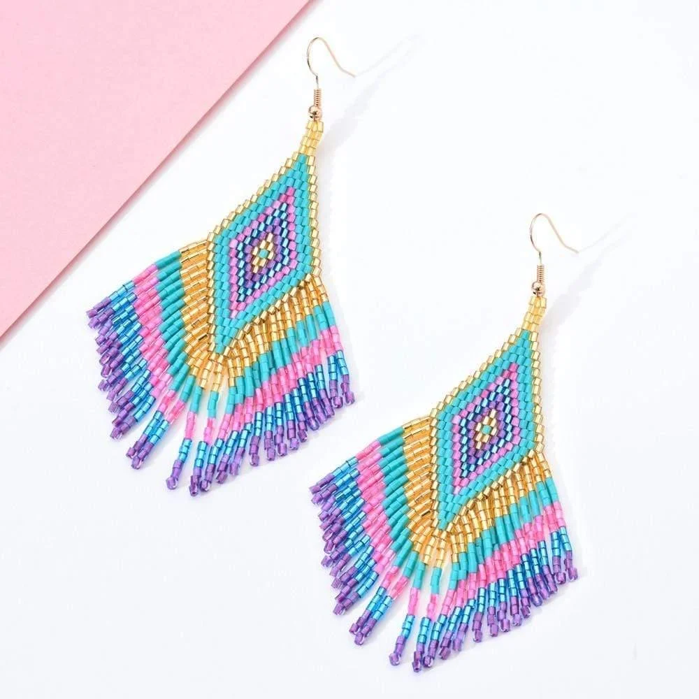 Ethnic Boho Drop Earrings - Glova