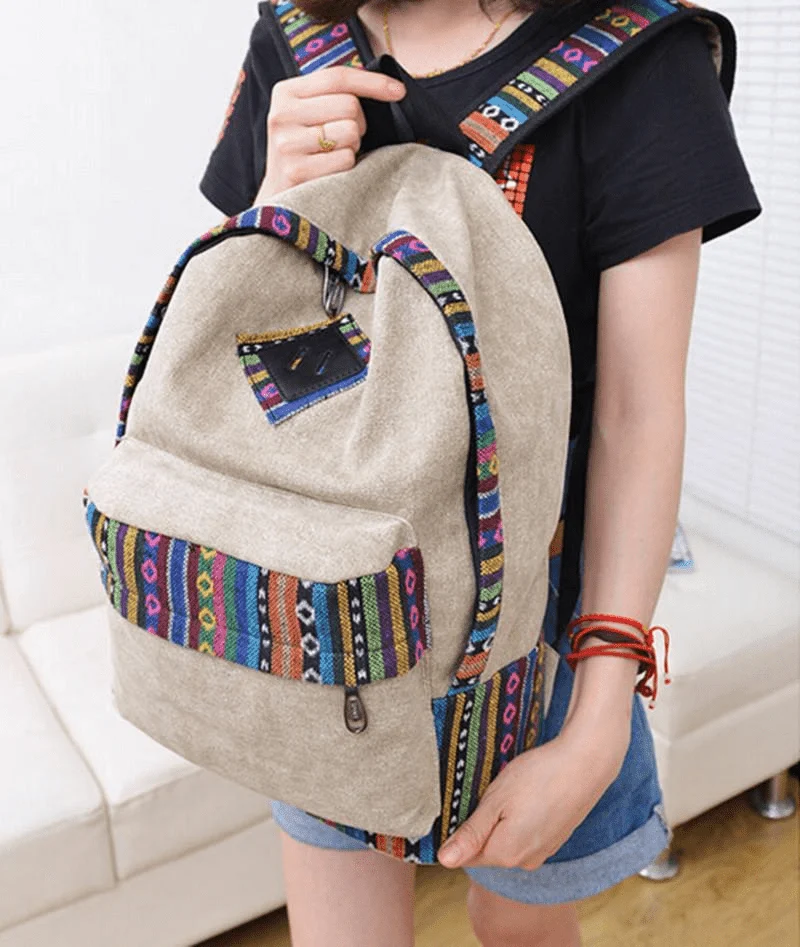 Ethnic Canvas Backpack - Glova