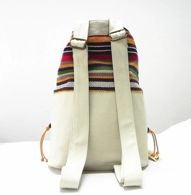 Ethnic Canvas Striped Backpack - Glova