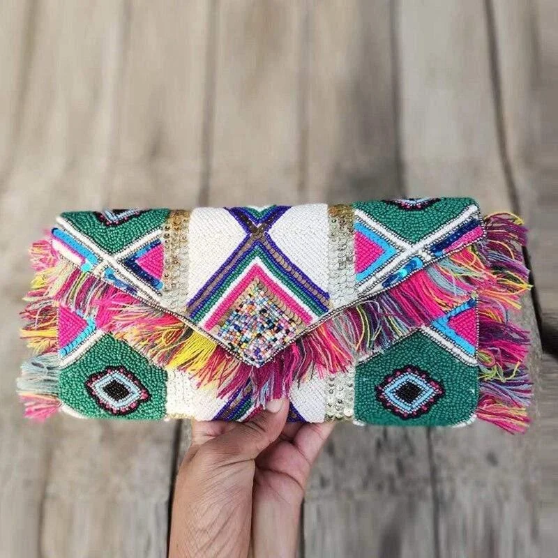 Ethnic Embroidery Clutch Bag - Glova