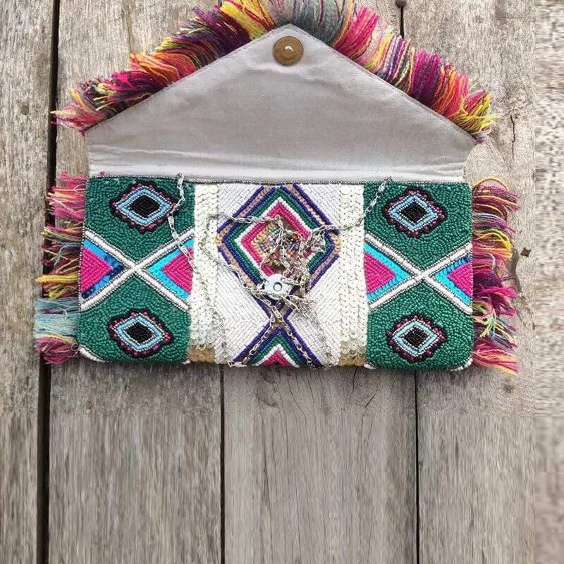 Ethnic Embroidery Clutch Bag - Glova