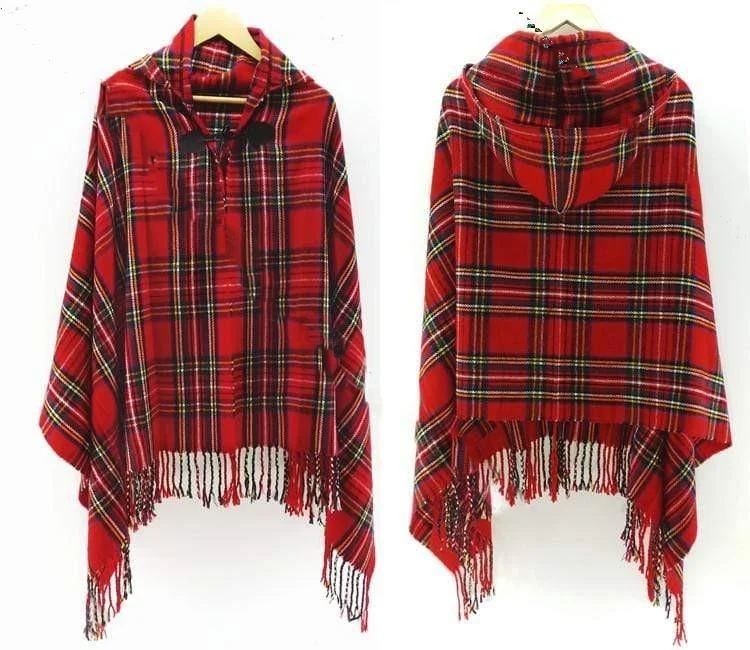 Ethnic Pattern Poncho Coat - Glova