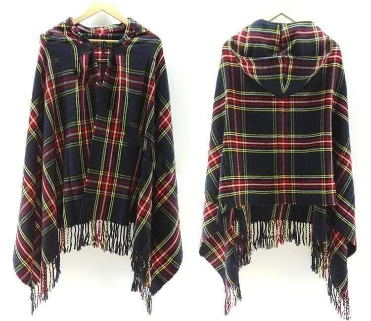 Ethnic Pattern Poncho Coat - Glova