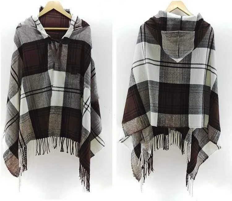 Ethnic Pattern Poncho Coat - Glova